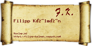 Filipp Kálmán névjegykártya